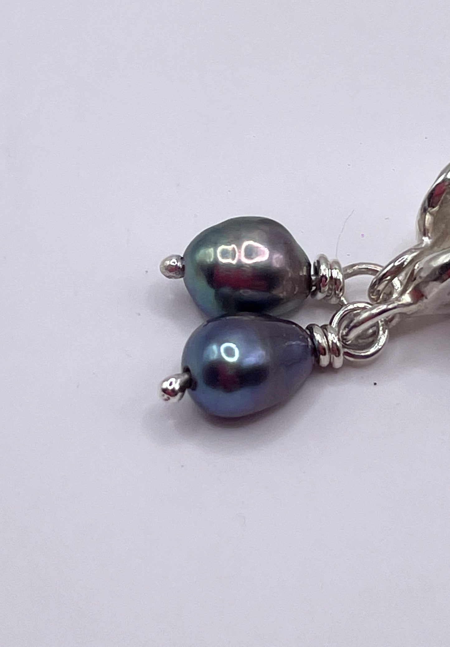 Goutte - Boucle d'oreille argent 925 et perles
