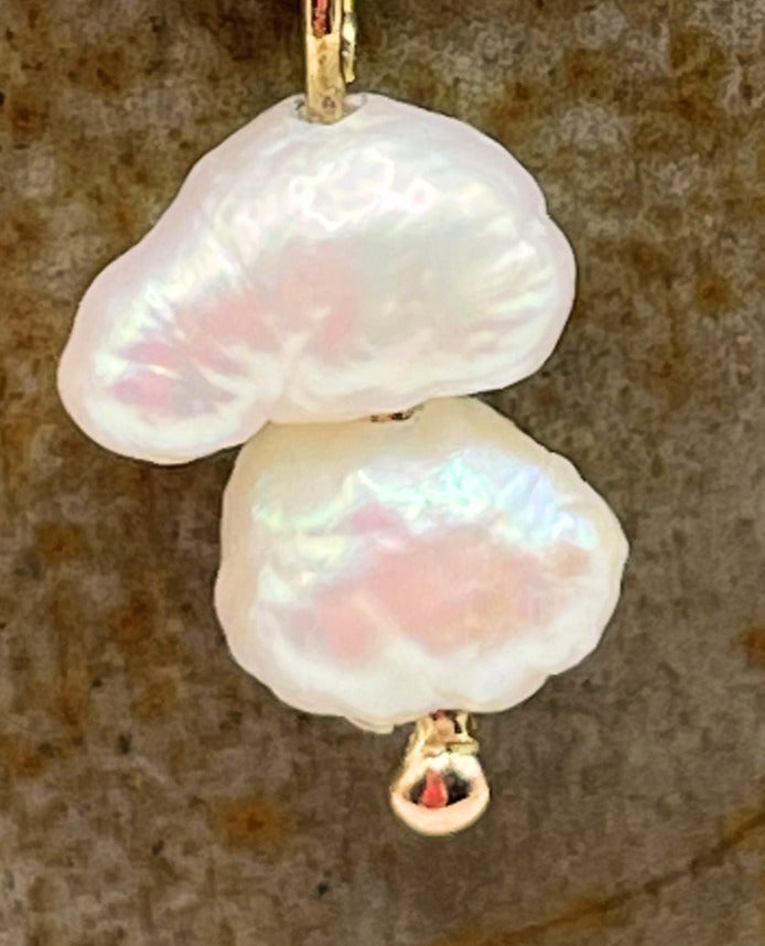 Soleil - Boucle d'oreille or 18 carats et perles