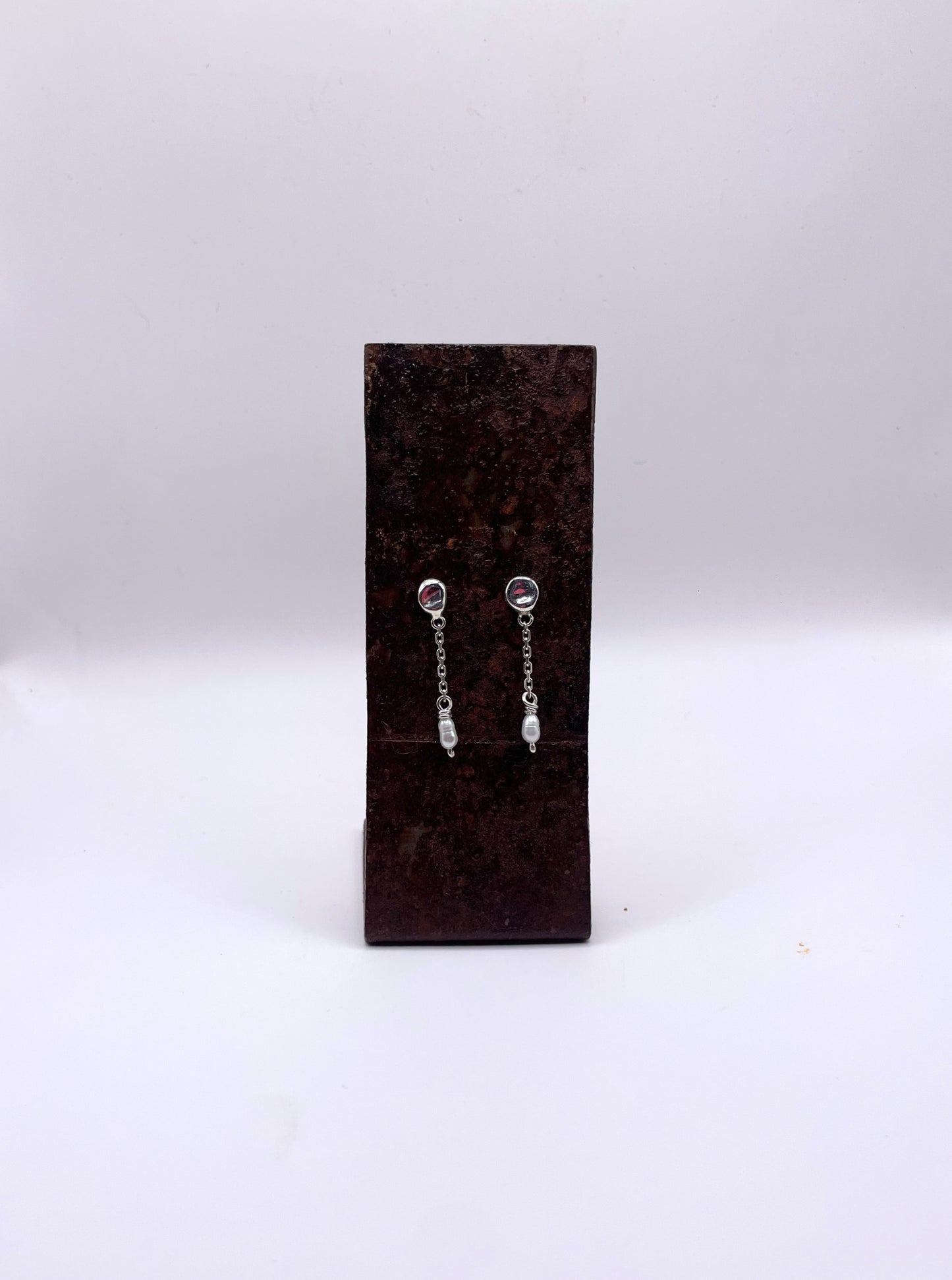 Onde - Boucle d'oreille argent 925 et perles