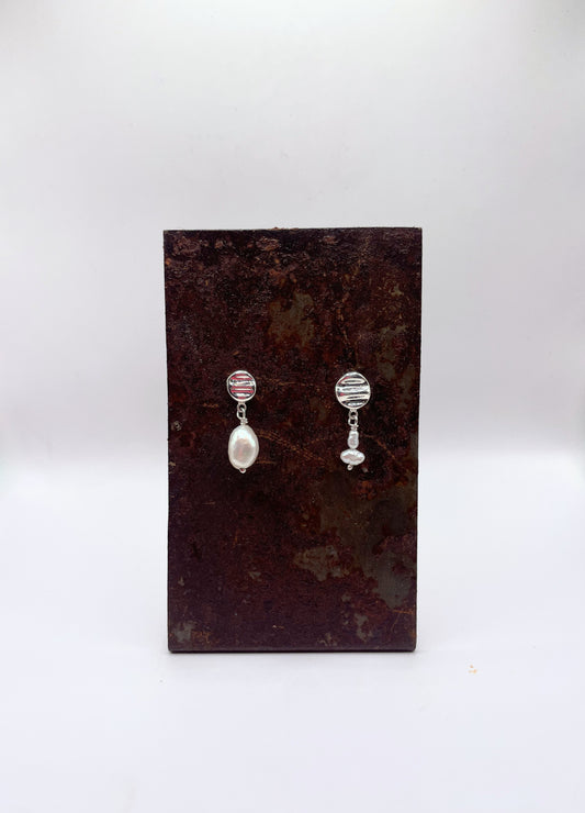 Soleil - Boucles d'oreilles argent et perles