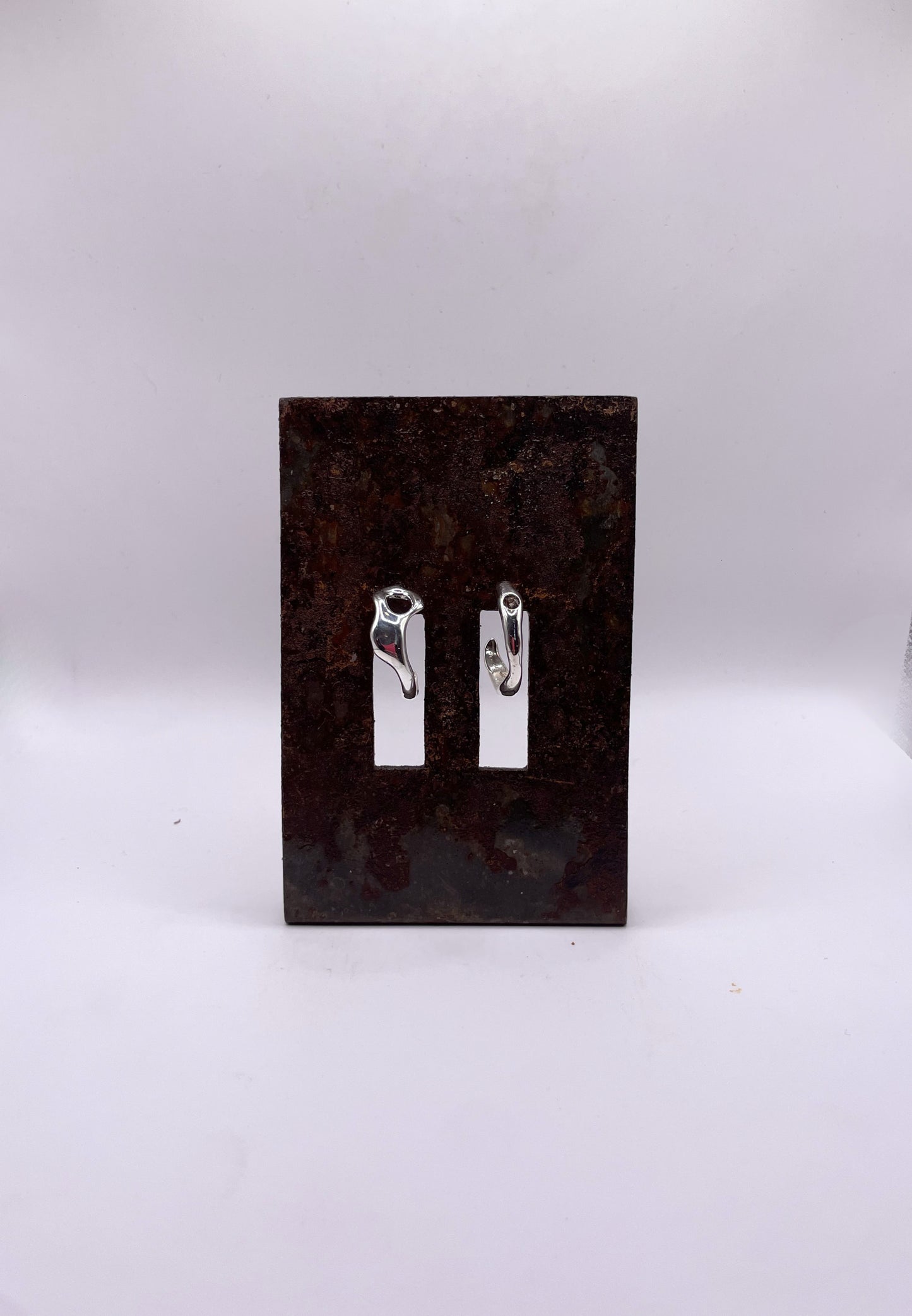 Braise - Boucle d'oreille argent et quartz fumée