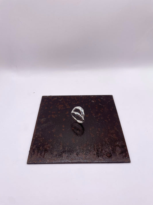 Brûlure sculpté - Bague argent