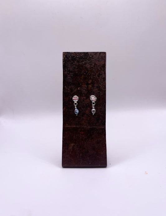 Goutte - Boucle d'oreille argent 925 et perles