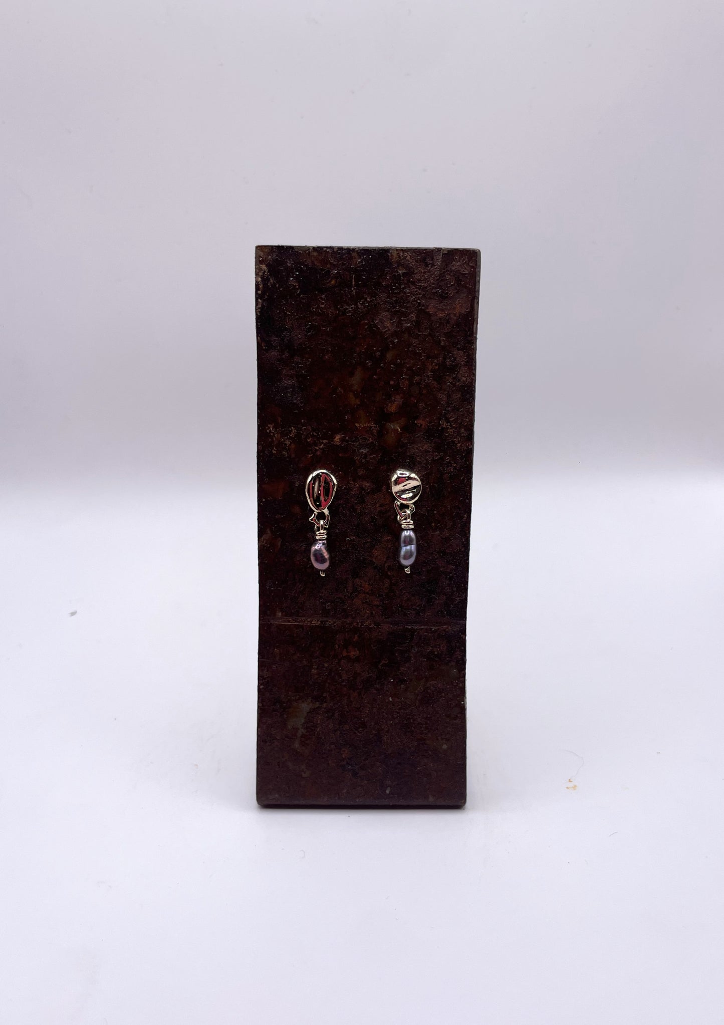 Goutte - Boucle d'oreille or 9K et perles