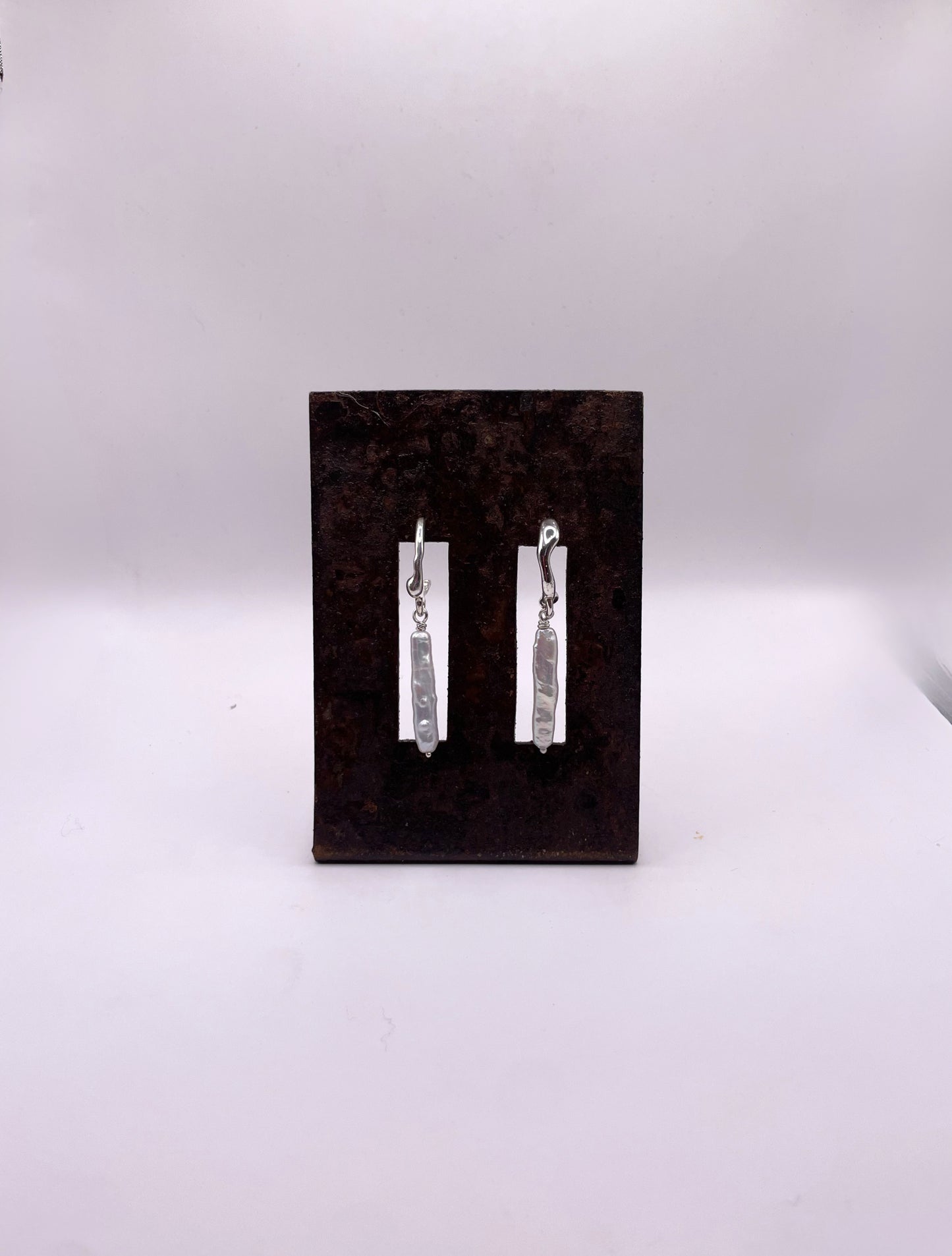 Braise - Boucle d'oreille Argent et perles