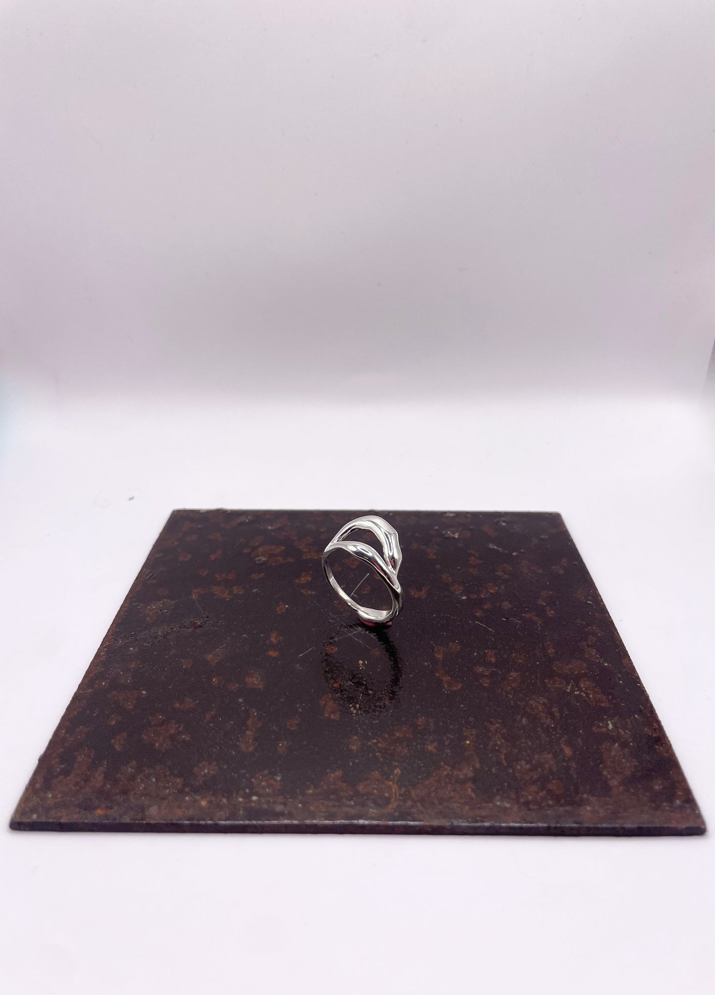 Brûlure sculpté - Bague argent