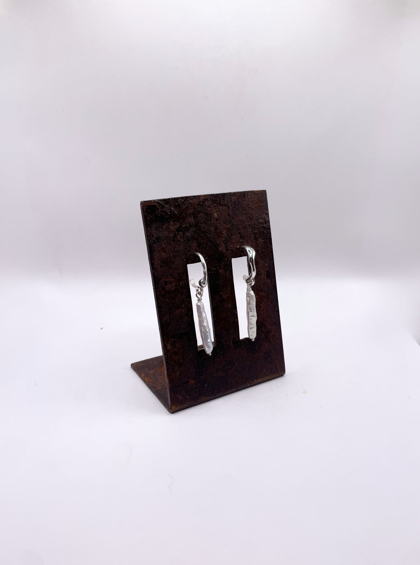 Braise - Boucle d'oreille Argent et perles