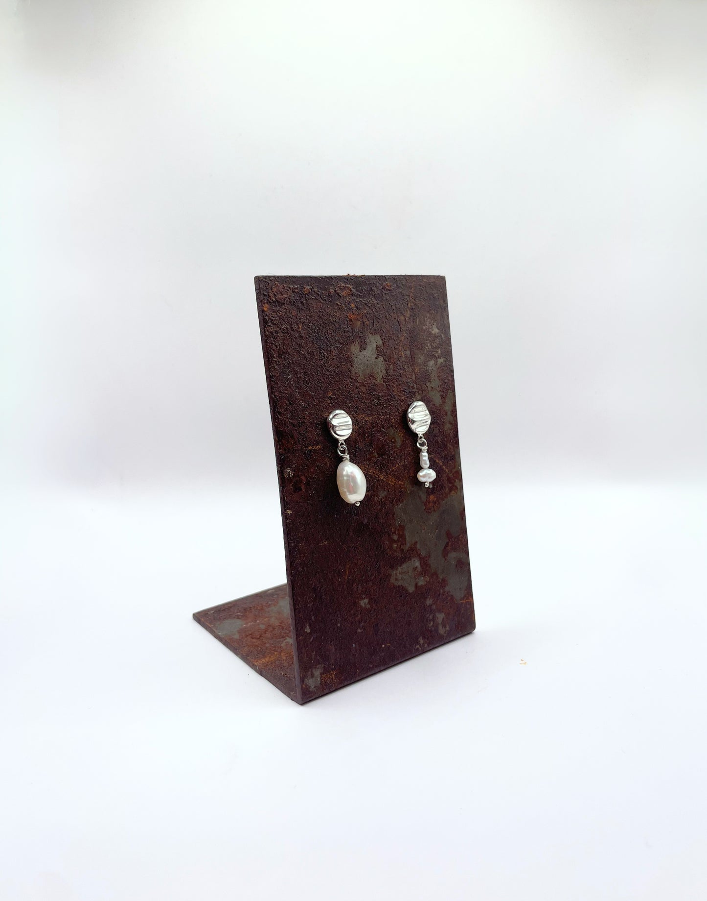 Soleil - Boucles d'oreilles argent et perles