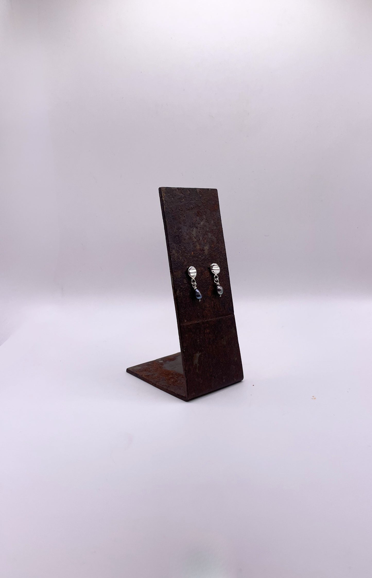 Goutte - Boucle d'oreille argent 925 et perles