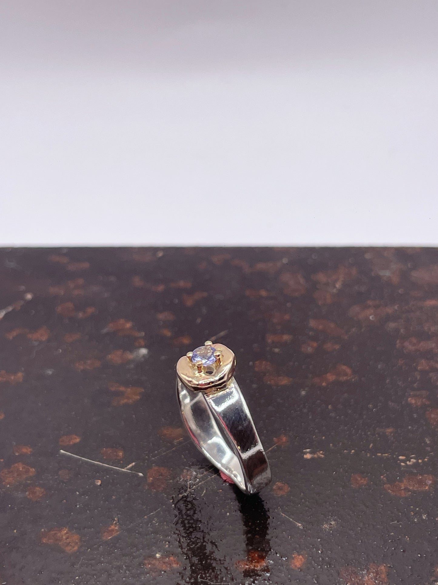 Flamme - Bague argent 925 or 18 carats  et Tanzanite