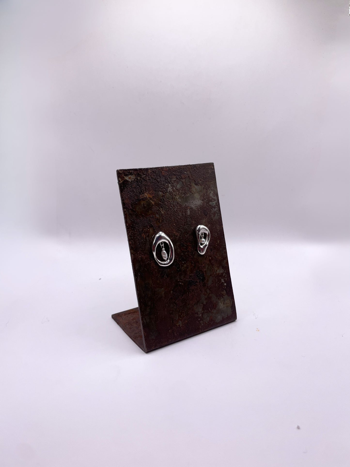 Âme - boucle d'oreille argent et perles
