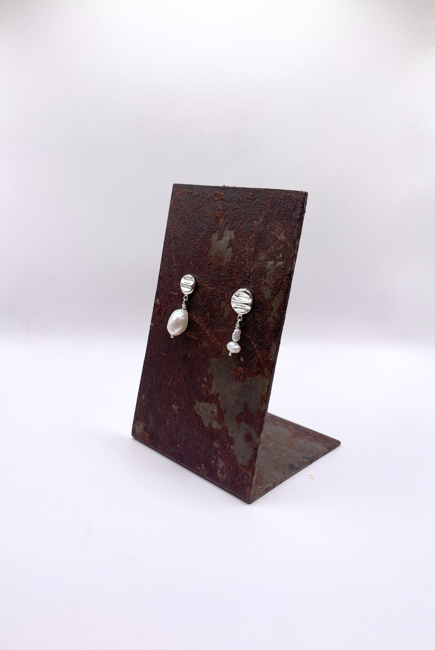 Soleil - Boucles d'oreilles argent et perles
