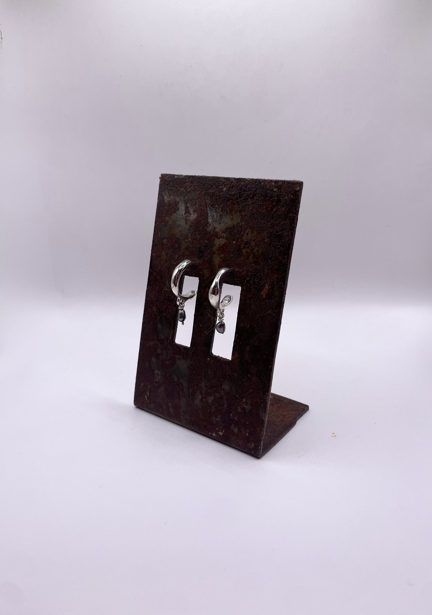 Braise - Boucle d'oreille argent et perles