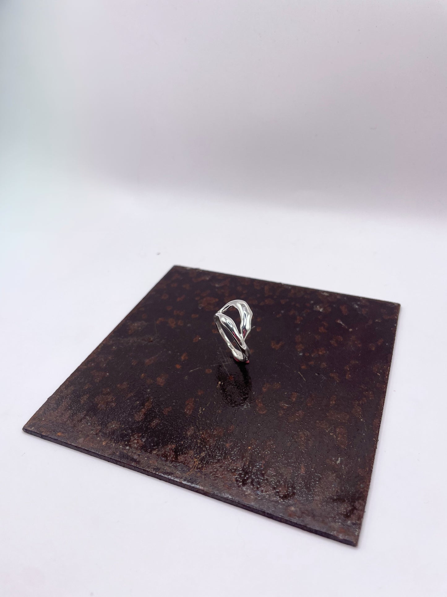 Brûlure sculpté - Bague argent