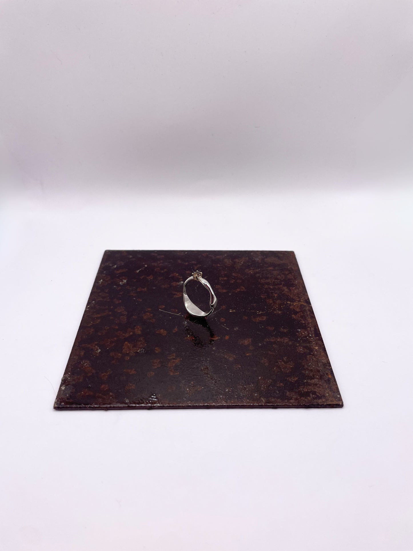 Charbon - Bague argent 925 et quartz fumée