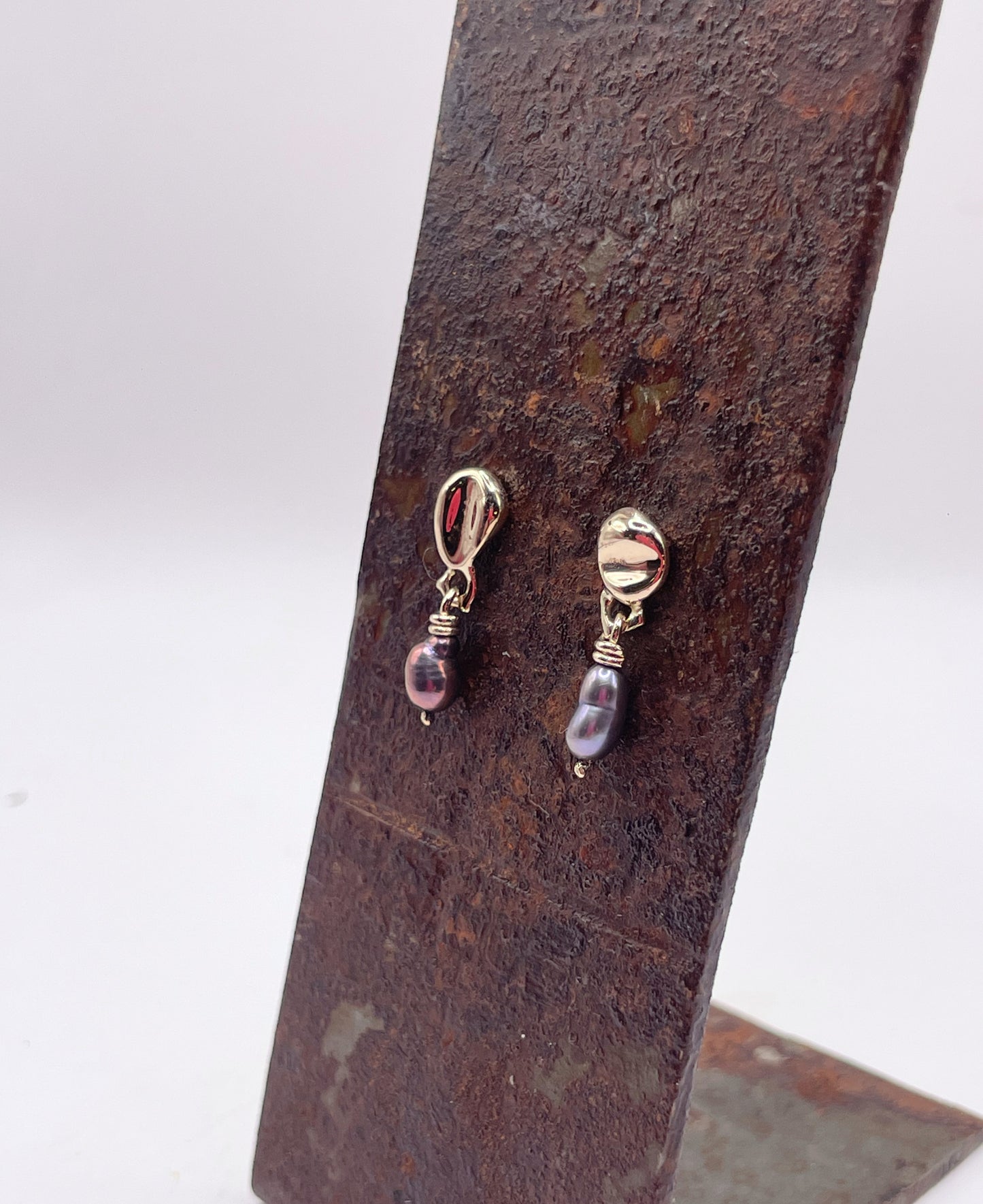 Goutte - Boucle d'oreille or 9K et perles