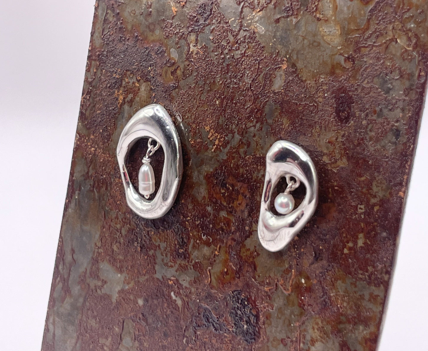 Âme - boucle d'oreille argent et perles