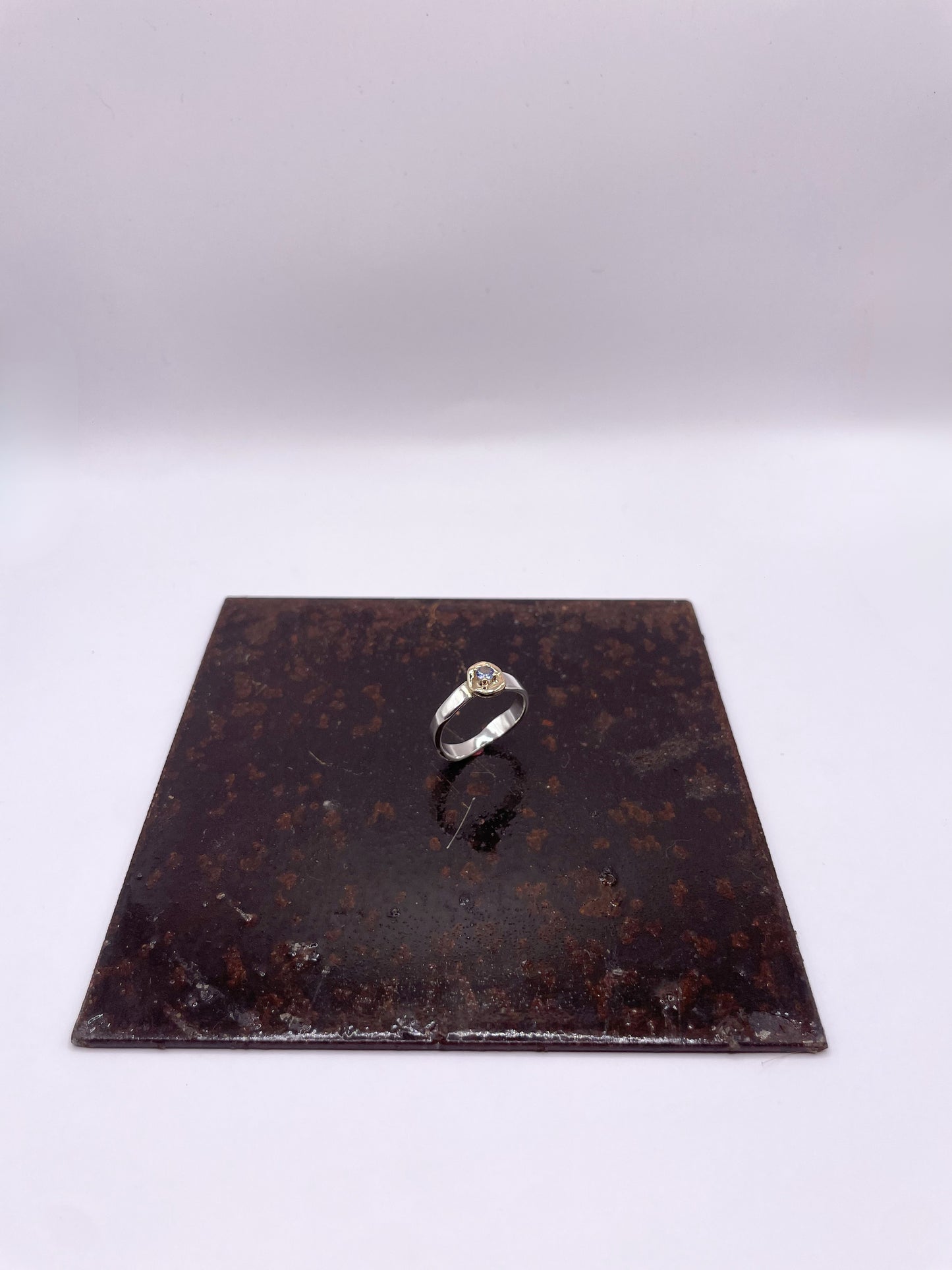 Flamme - Bague argent 925 or 18 carats  et Tanzanite