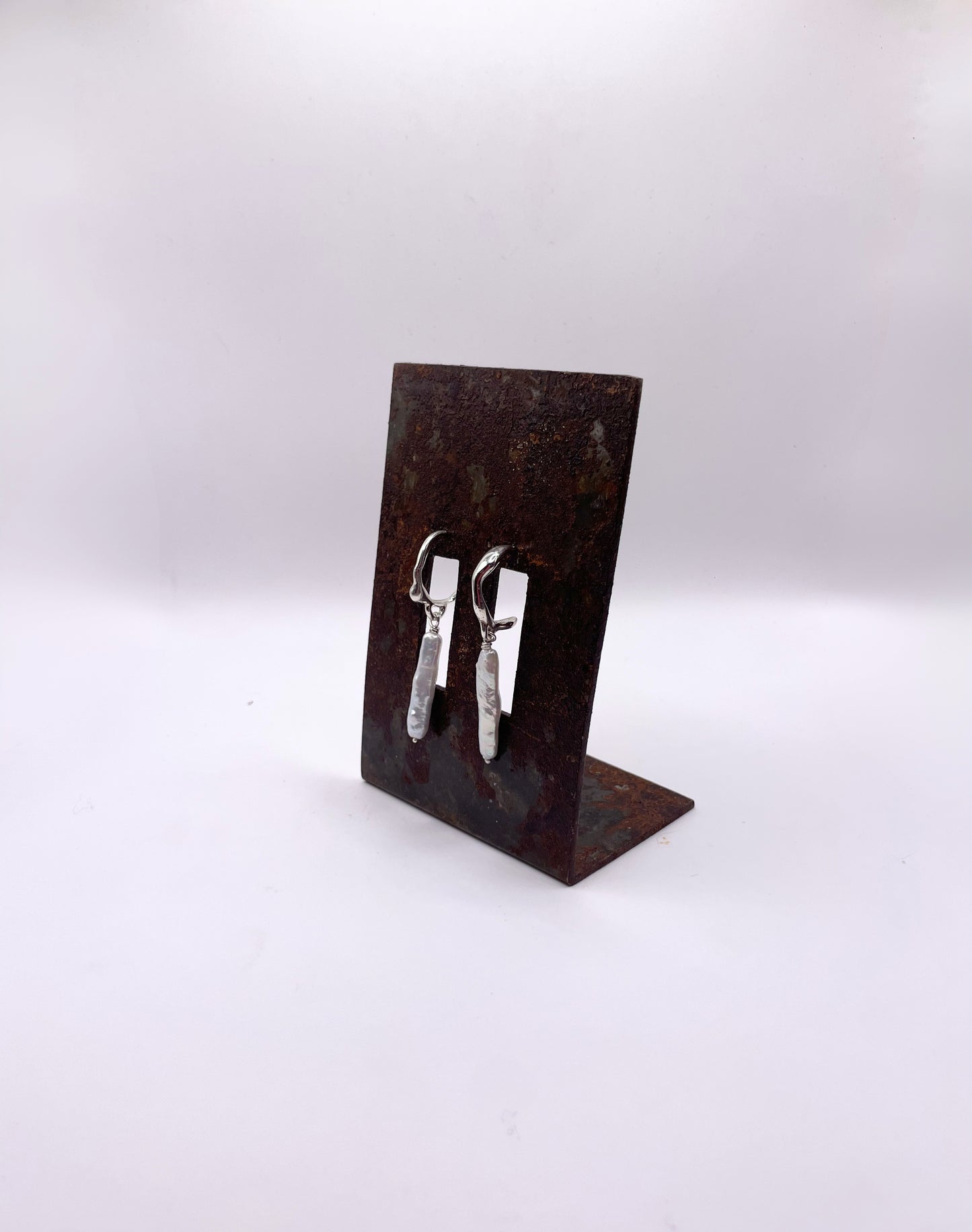 Braise - Boucle d'oreille Argent et perles