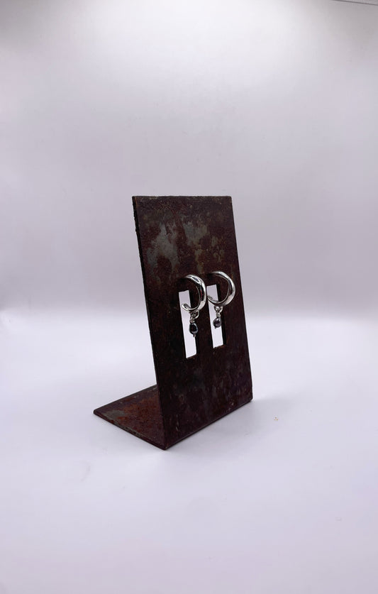 Braise - Boucle d'oreille argent et perles