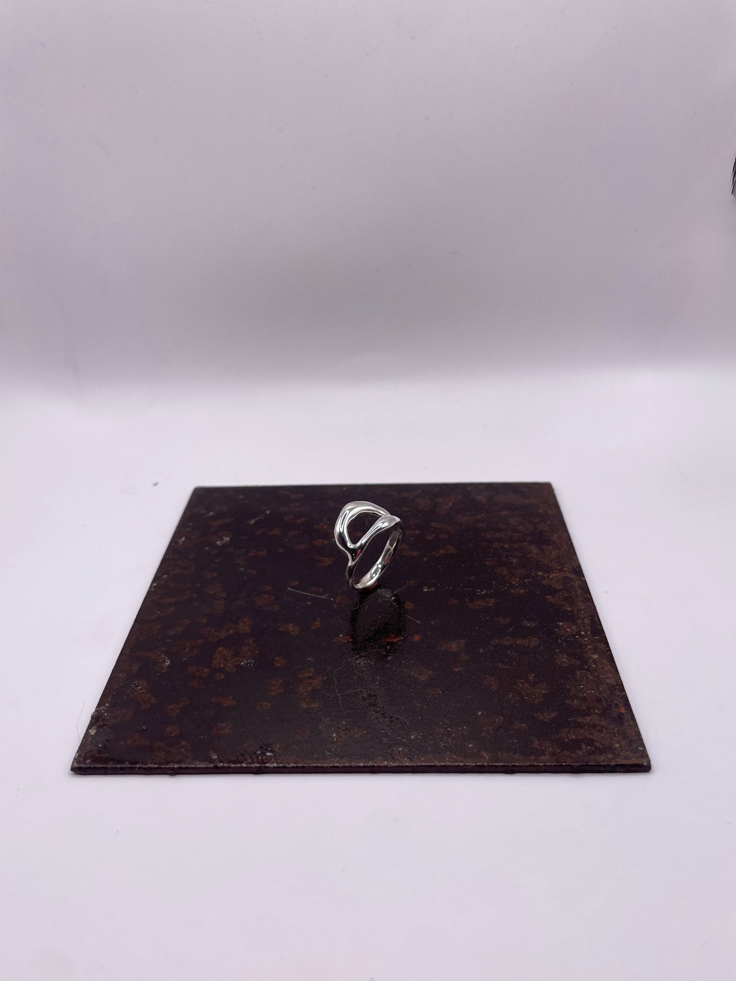 Brûlure sculpté - Bague argent